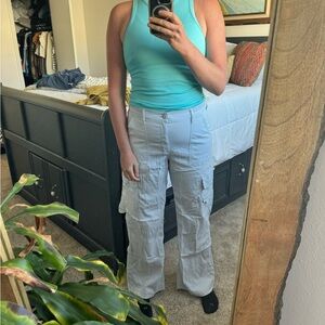 American Eagle Drape Super High Waisted Cargo Baggy Pant - Women’s Size 10 Long